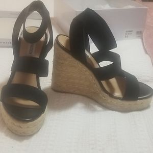 Steve Madden- Shimmy Black Wedge, Sz 8 Worn Once